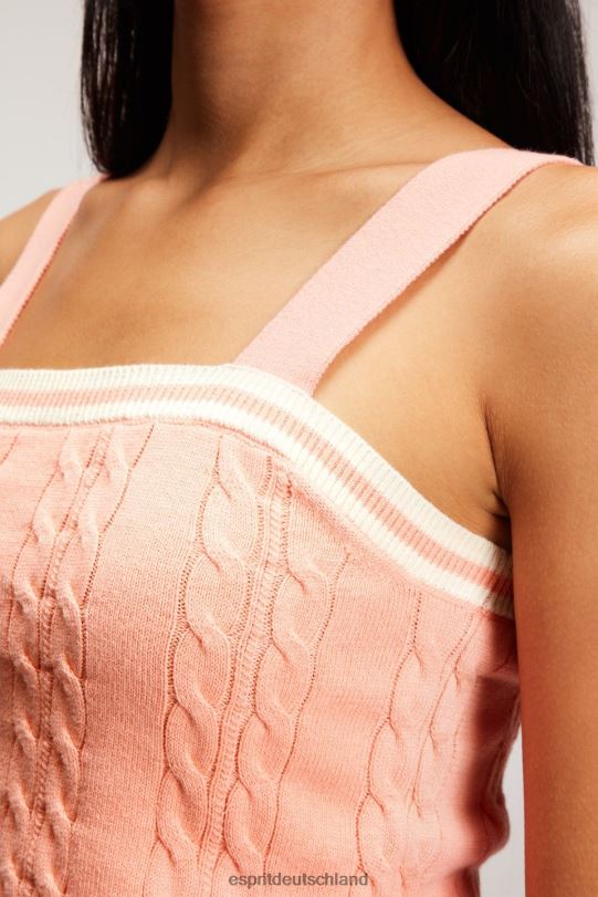 Frauen Esprit Rosa Pullover-Unterhemd mit Zopfmuster und Delfin-Logo Pullover 0BN00410