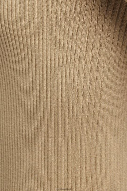 Frauen Esprit Sand Kurzarm-Ripppullover Pullover 0BN00318