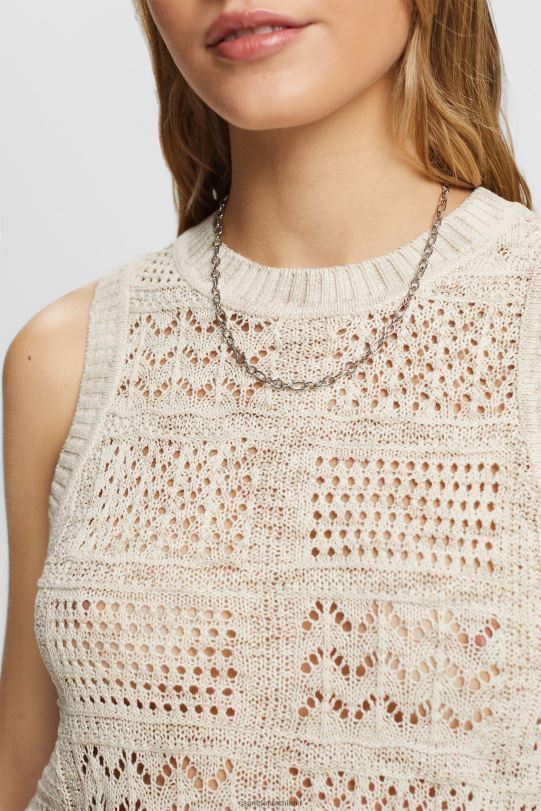 Frauen Esprit Sand ärmelloser Pullover Pullover 0BN007
