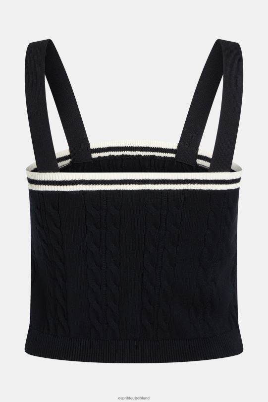 Frauen Esprit Schwarz Pullover-Unterhemd mit Zopfmuster und Delfin-Logo Pullover 0BN00408