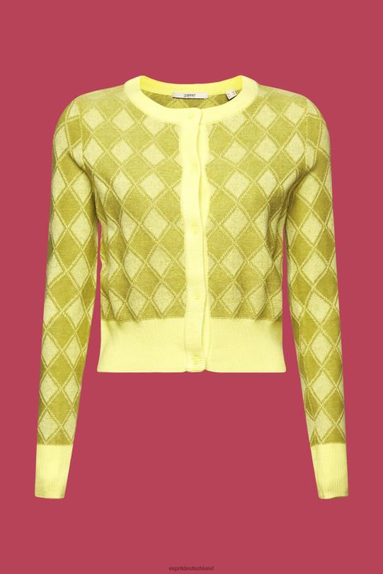 Frauen Esprit Weiß Argyle-Cardigan Pullover 0BN0085