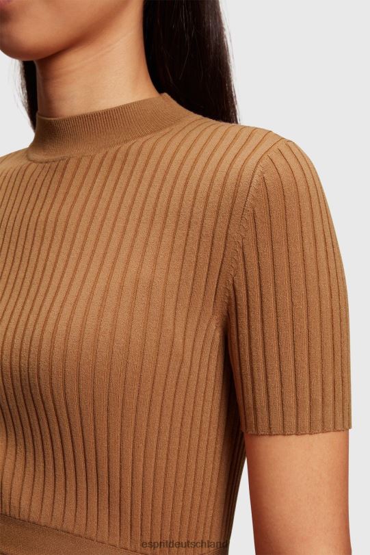 Frauen Esprit braun plissiertes Oberteil Pullover 0BN00375