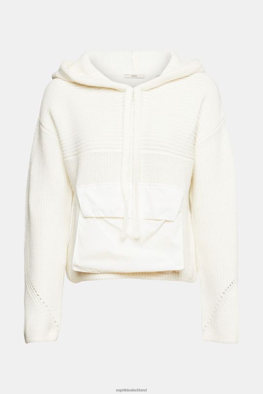 Frauen Esprit cremefarben Strickpullover mit Kapuze Pullover 0BN00563