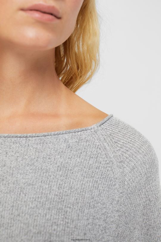 Frauen Esprit mittelgrau Gestrickter Pullover mit Fledermausärmeln Pullover 0BN00544