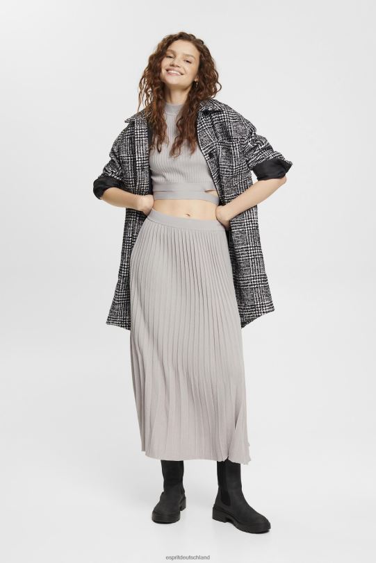 Frauen Esprit mittelgrau plissiertes Oberteil Pullover 0BN00469