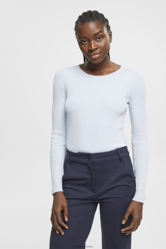 Frauen Esprit pastellblau Gerippter Pullover Pullover 0BN00274