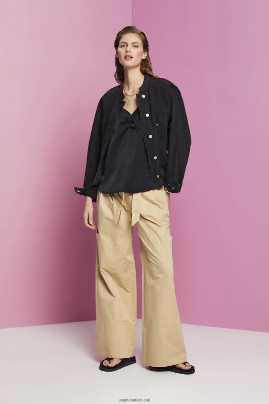 Frauen Esprit Schwarz Trägertop aus Satin Spitze 0BN00354