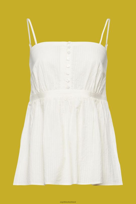 Frauen Esprit Weiß Strukturiertes Cami-Oberteil Spitze 0BN00224