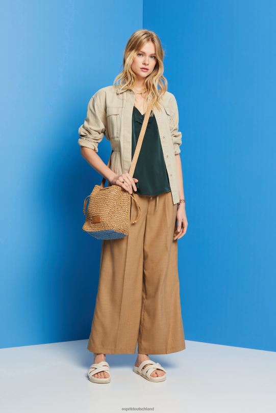 Frauen Esprit dunkles Blaugrün Trägertop aus Satin Spitze 0BN00356