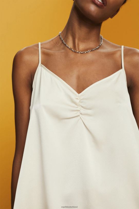 Frauen Esprit helles Taupe Trägertop aus Satin Spitze 0BN00355