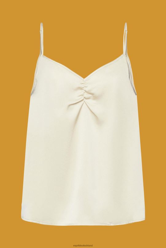 Frauen Esprit helles Taupe Trägertop aus Satin Spitze 0BN00355