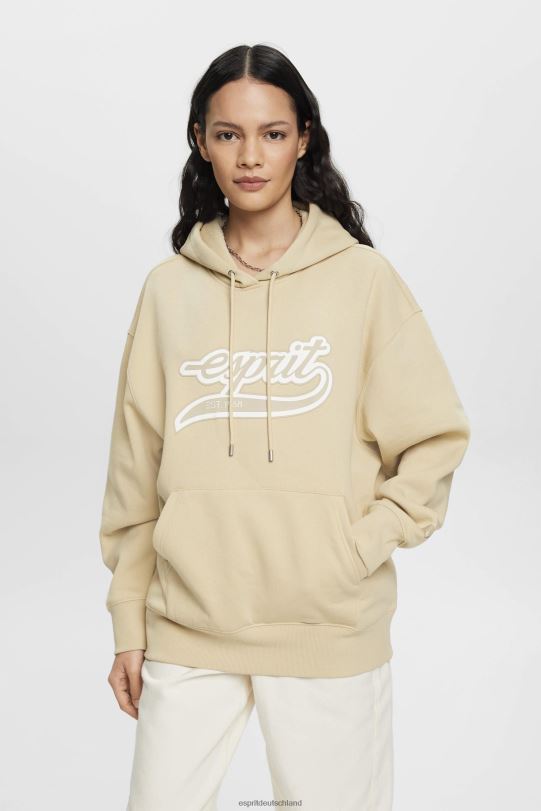 Frauen Esprit Beige Kapuzenpullover mit Logo-Print Sweatshirts und Kapuzenpullover 0BN00169