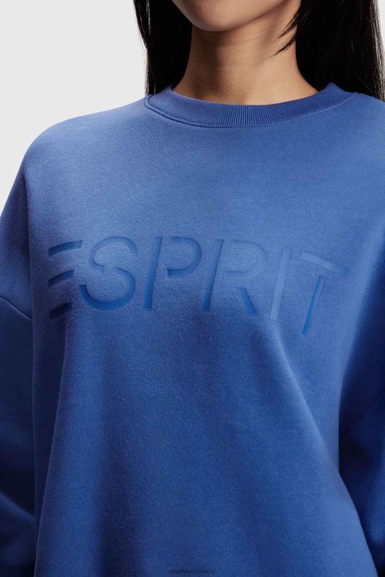 Frauen Esprit Blau Sweatshirt mit Logo-Print Sweatshirts und Kapuzenpullover 0BN00464