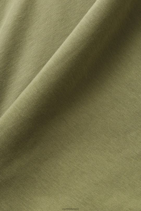 Frauen Esprit Olive Kurzer Kapuzenpullover mit Reißverschluss und Logo-Print auf der Rückseite Sweatshirts und Kapuzenpullover 0BN00164
