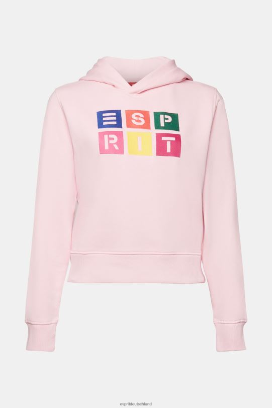 Frauen Esprit Pastellrosa Kapuzenpullover mit aufgesticktem Logo, Bio-Baumwolle Sweatshirts und Kapuzenpullover 0BN0011