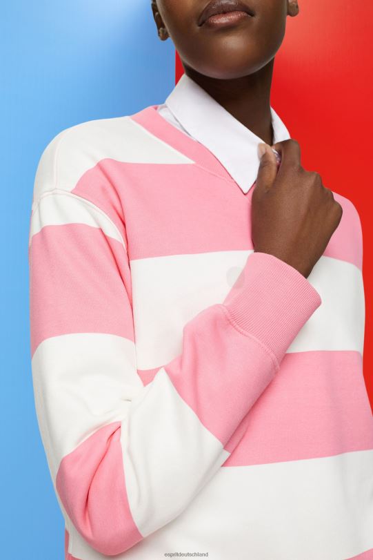 Frauen Esprit Rosa gestreiftes Sweatshirt Sweatshirts und Kapuzenpullover 0BN00402