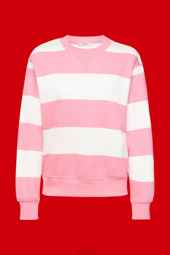 Frauen Esprit Rosa gestreiftes Sweatshirt Sweatshirts und Kapuzenpullover 0BN00402