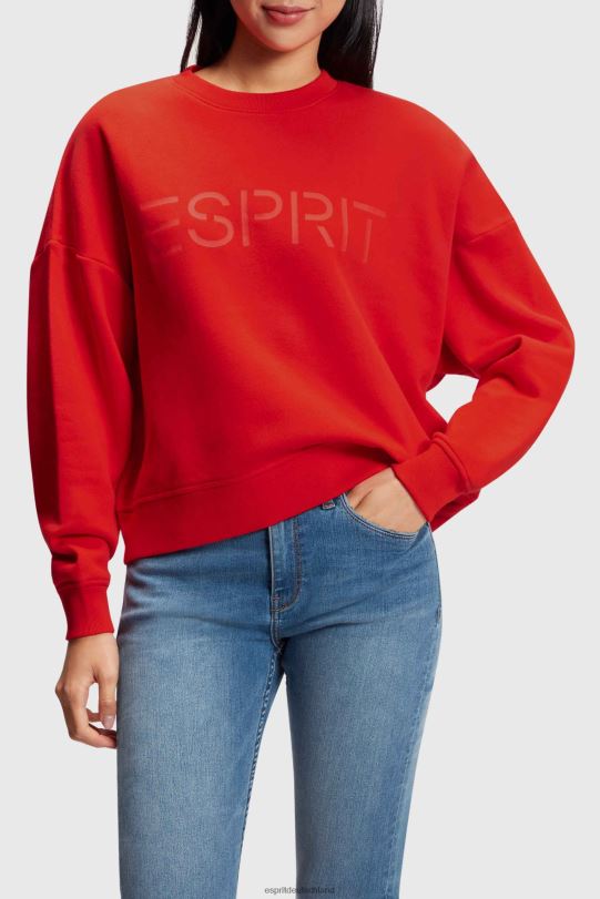 Frauen Esprit Rot Sweatshirt mit Logo-Print Sweatshirts und Kapuzenpullover 0BN00465