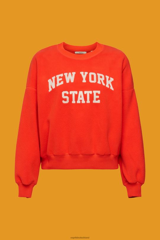 Frauen Esprit Rot Teddy-Borg-Pullover, College-Sweatshirt Sweatshirts und Kapuzenpullover 0BN00323