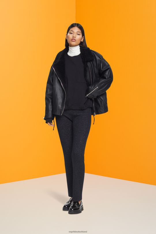 Frauen Esprit Schwarz Sweatshirt mit Kordelarm Sweatshirts und Kapuzenpullover 0BN00401