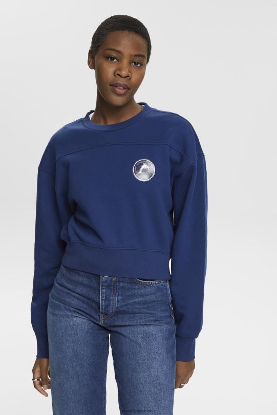 Frauen Esprit Tinte kurzes Sweatshirt Sweatshirts und Kapuzenpullover 0BN00155