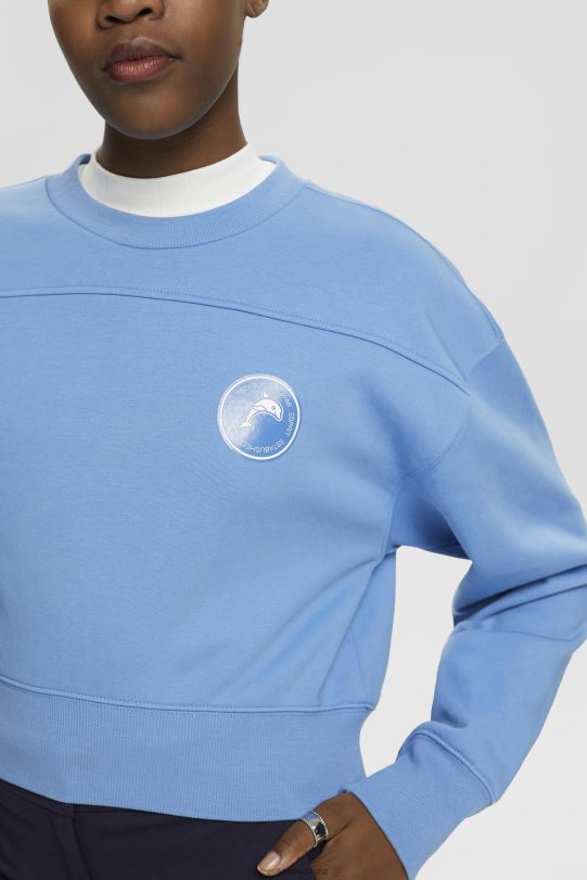 Frauen Esprit hellblauer Lavendel kurzes Sweatshirt Sweatshirts und Kapuzenpullover 0BN00156