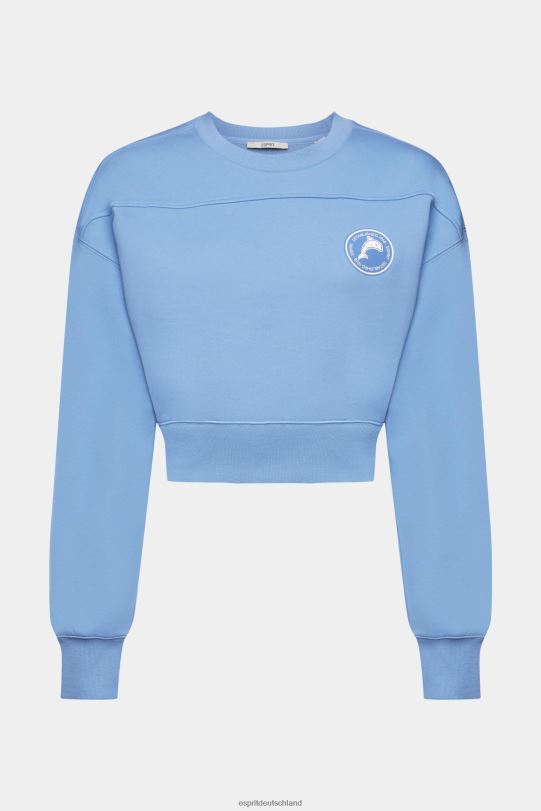 Frauen Esprit hellblauer Lavendel kurzes Sweatshirt Sweatshirts und Kapuzenpullover 0BN00156