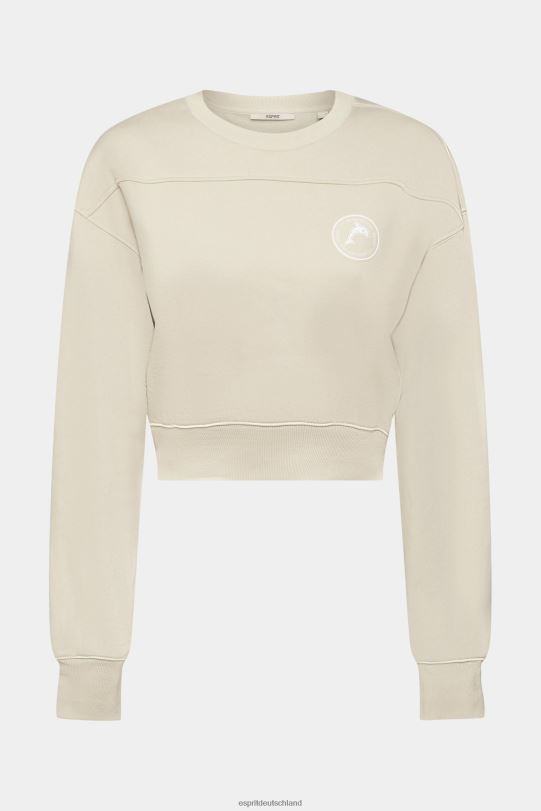 Frauen Esprit helles Taupe kurzes Sweatshirt Sweatshirts und Kapuzenpullover 0BN00154