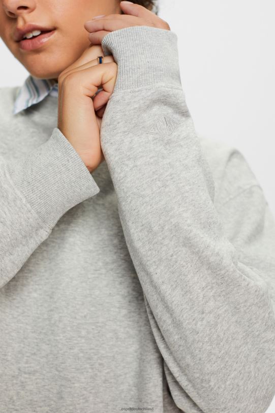 Frauen Esprit hellgrau Pullover-Sweatshirt aus Baumwollmischung Sweatshirts und Kapuzenpullover 0BN0028