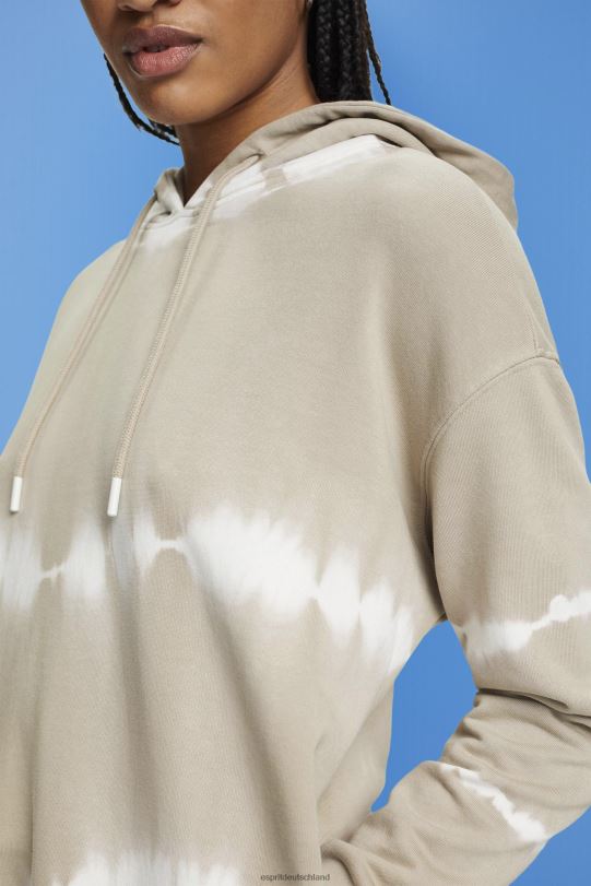 Frauen Esprit staubiges Grün Kapuzenpullover mit Batikmuster Sweatshirts und Kapuzenpullover 0BN00296