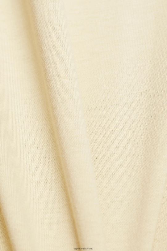 Frauen Esprit Beige Baumwoll-T-Shirt mit aufgedrucktem Logo T-Shirts 0BN00143