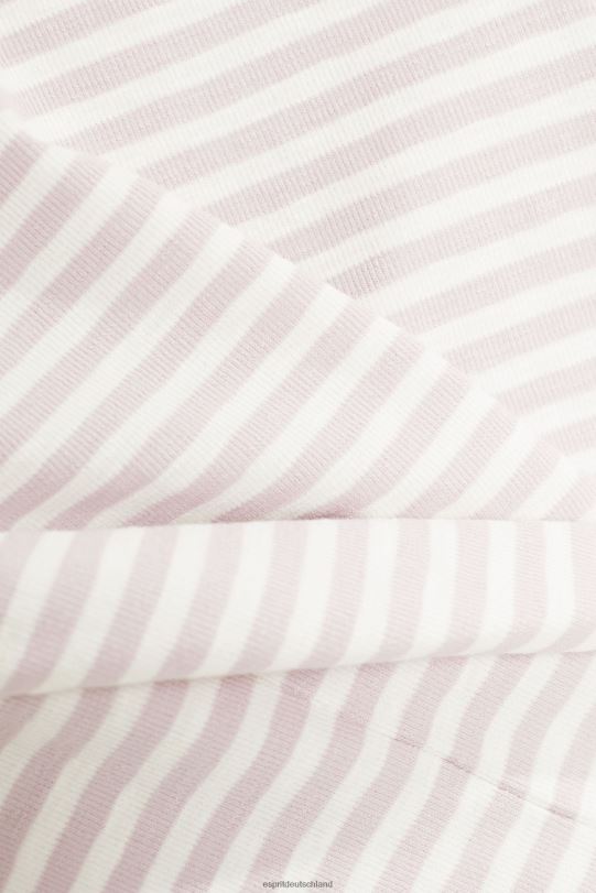 Frauen Esprit Lavendel Gestreiftes Logo-T-Shirt T-Shirts 0BN00538