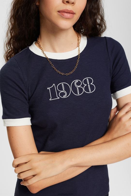 Frauen Esprit Marine T-Shirt mit Aufdruck T-Shirts 0BN00543