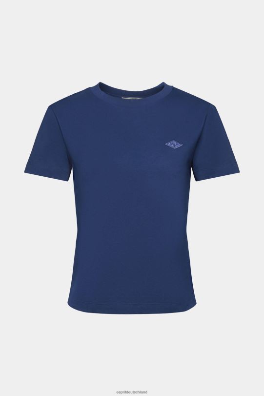 Frauen Esprit Tinte Baumwoll-T-Shirt mit gesticktem Logo T-Shirts 0BN00150