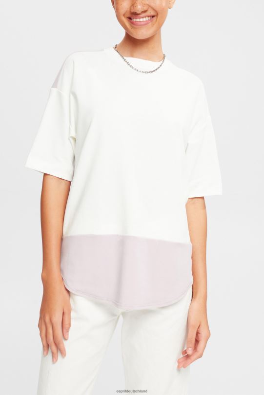 Frauen Esprit cremefarben zweifarbiges T-Shirt T-Shirts 0BN00393