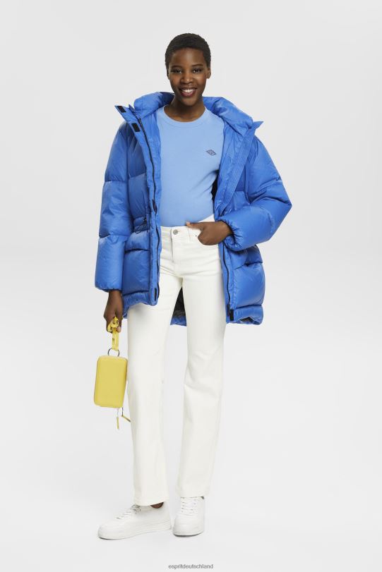 Frauen Esprit hellblauer Lavendel Baumwoll-T-Shirt mit gesticktem Logo T-Shirts 0BN00151