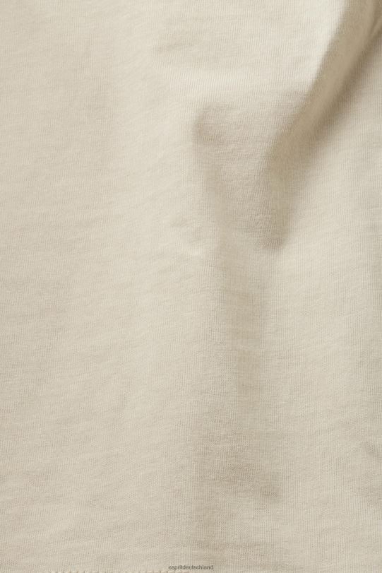 Frauen Esprit helles Taupe Baumwoll-T-Shirt mit gesticktem Logo T-Shirts 0BN00148