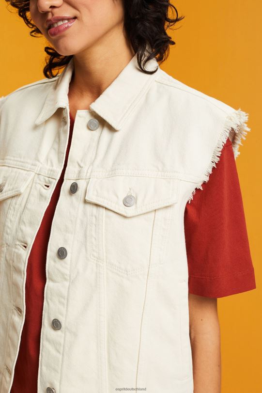 Frauen Esprit Eis ausgefranste Jeansweste Weste 0BN0062