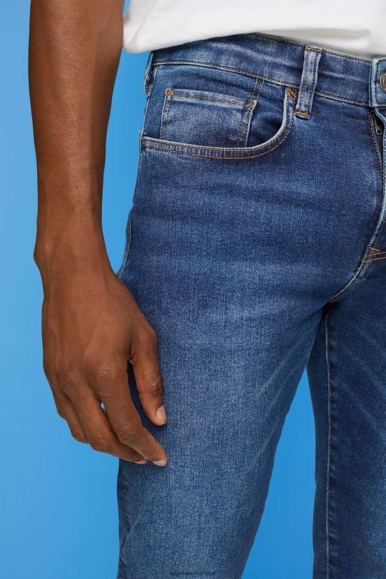 Männer Esprit blaue mittlere Waschung Slim-Fit-Jeans, Dual-Max Denim 0BN00829