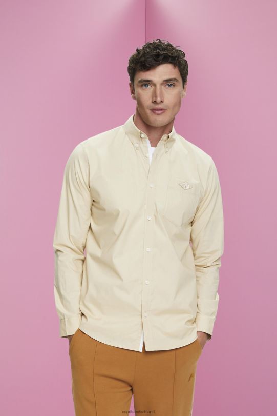 Männer Esprit Beige Button-Down-Hemd aus Baumwolle Hemden 0BN00659