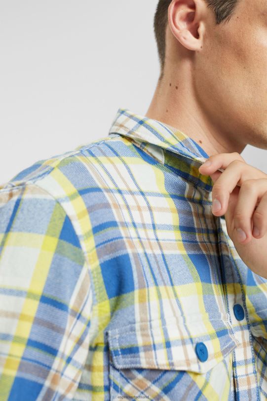 Männer Esprit Blau kariertes Hemd Hemden 0BN00886