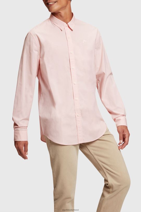 Männer Esprit Hell-Pink Slim-Fit-Hemd aus Popeline mit Delfin-Abzeichen Hemden 0BN00804