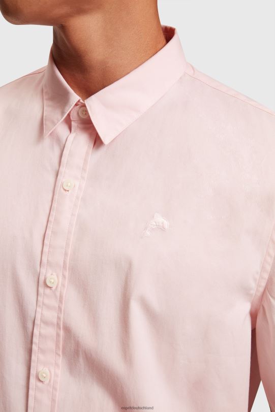 Männer Esprit Hell-Pink Slim-Fit-Hemd aus Popeline mit Delfin-Abzeichen Hemden 0BN00804