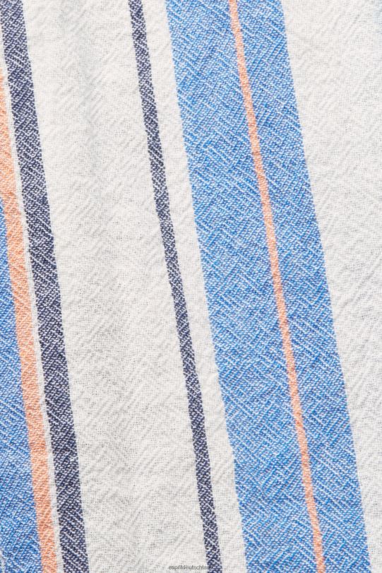 Männer Esprit Hellblau Gestreiftes Kurzarmhemd, 100 % Baumwolle Hemden 0BN00612