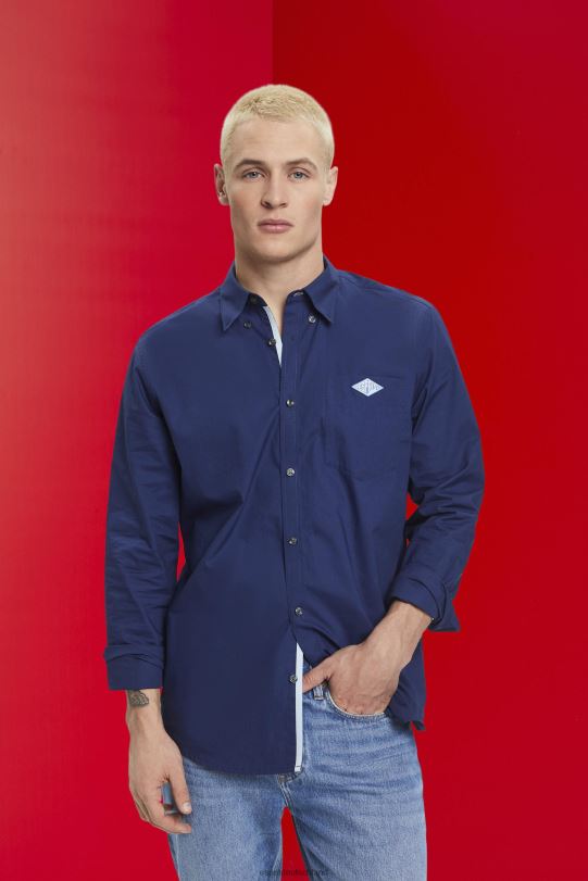 Männer Esprit Marine Button-Down-Hemd aus Baumwolle Hemden 0BN00660