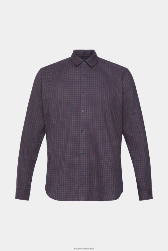 Männer Esprit Marine Kariertes Slim-Fit-Hemd Hemden 0BN00689
