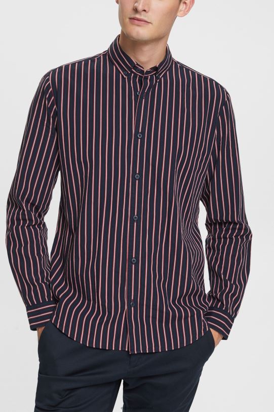 Männer Esprit Marine gestreiftes Button-Down-Shirt Hemden 0BN00885