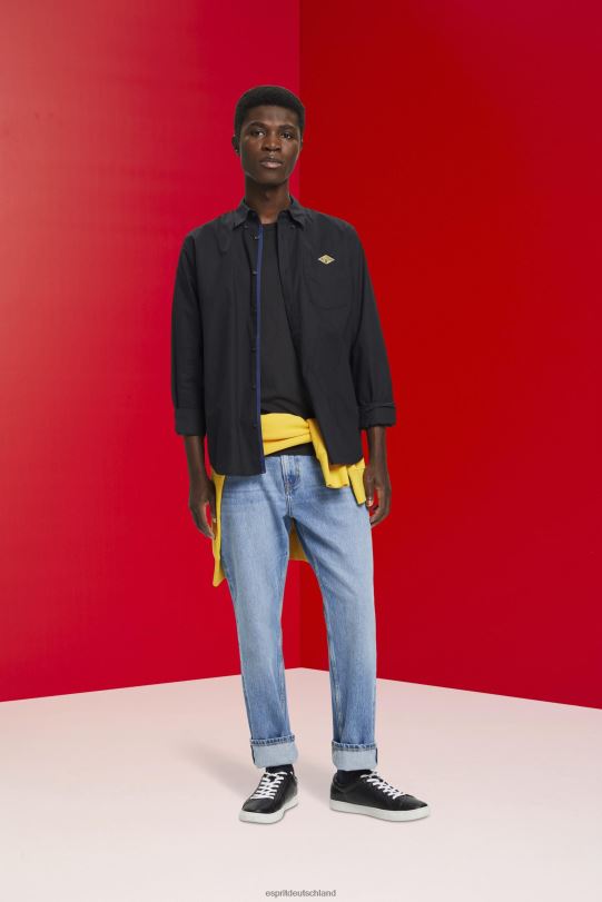 Männer Esprit Schwarz Button-Down-Hemd aus Baumwolle Hemden 0BN00658