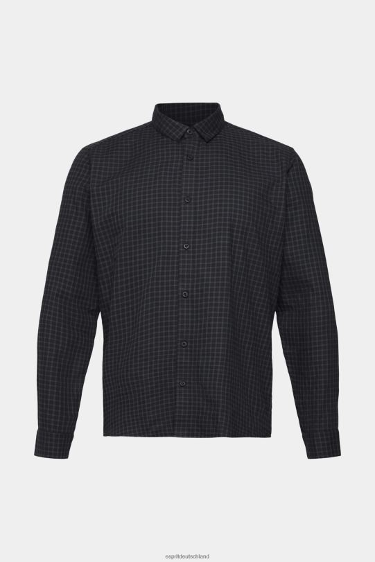 Männer Esprit Schwarz Kariertes Slim-Fit-Hemd Hemden 0BN00687