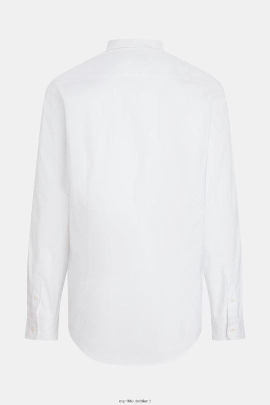 Männer Esprit Weiß Slim-Fit-Hemd aus Popeline mit Delfin-Abzeichen Hemden 0BN00802